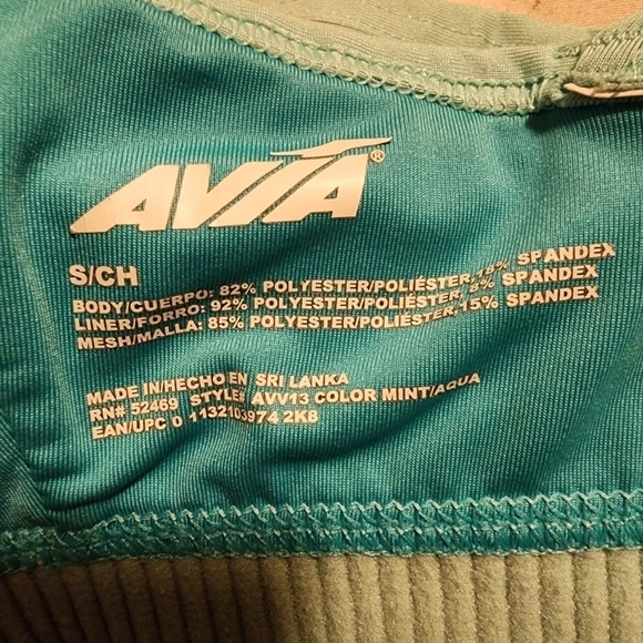 Avia Teal Sports Bra Criss Cross Straps Strappy Size Small S Athletic Athleisure - Picture 3 of 4